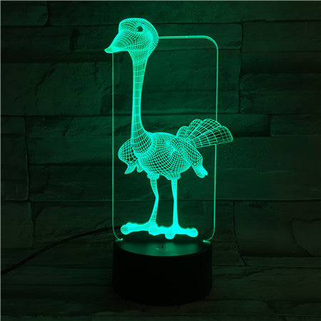 Ostrich - 3D Optical Illusion LED Lamp Hologram