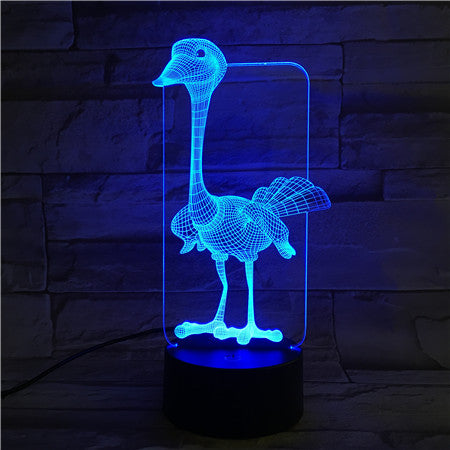 Ostrich - 3D Optical Illusion LED Lamp Hologram