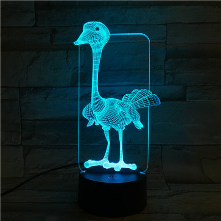 Ostrich - 3D Optical Illusion LED Lamp Hologram