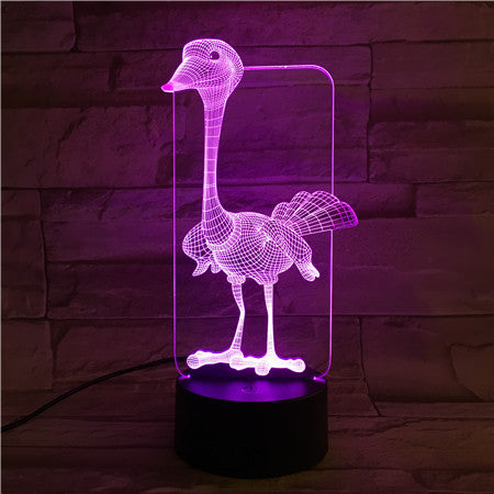 Ostrich - 3D Optical Illusion LED Lamp Hologram