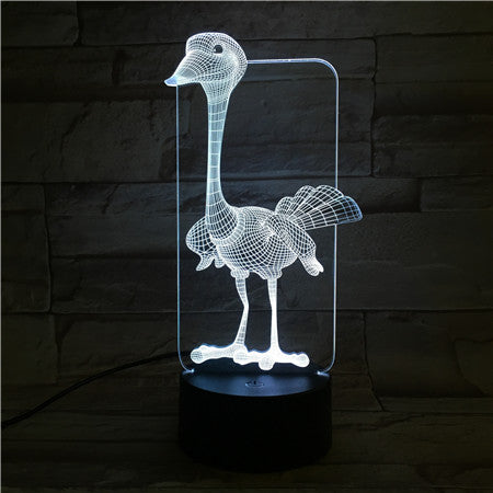 Ostrich - 3D Optical Illusion LED Lamp Hologram