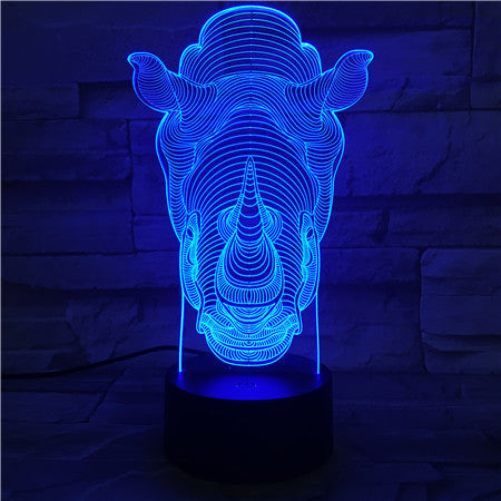 Rhino - 3D Optical Illusion LED Lamp Hologram
