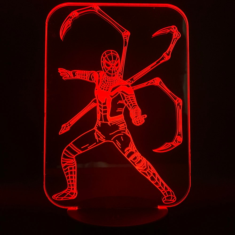 The Avengers Super Hero SpiderMan 3D LED Light Lamp Color Change Touch Night Light Lampara for Children Christmas Party Gifts