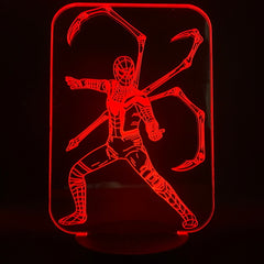 The Avengers Super Hero SpiderMan 3D LED Light Lamp Color Change Touch Night Light Lampara for Children Christmas Party Gifts