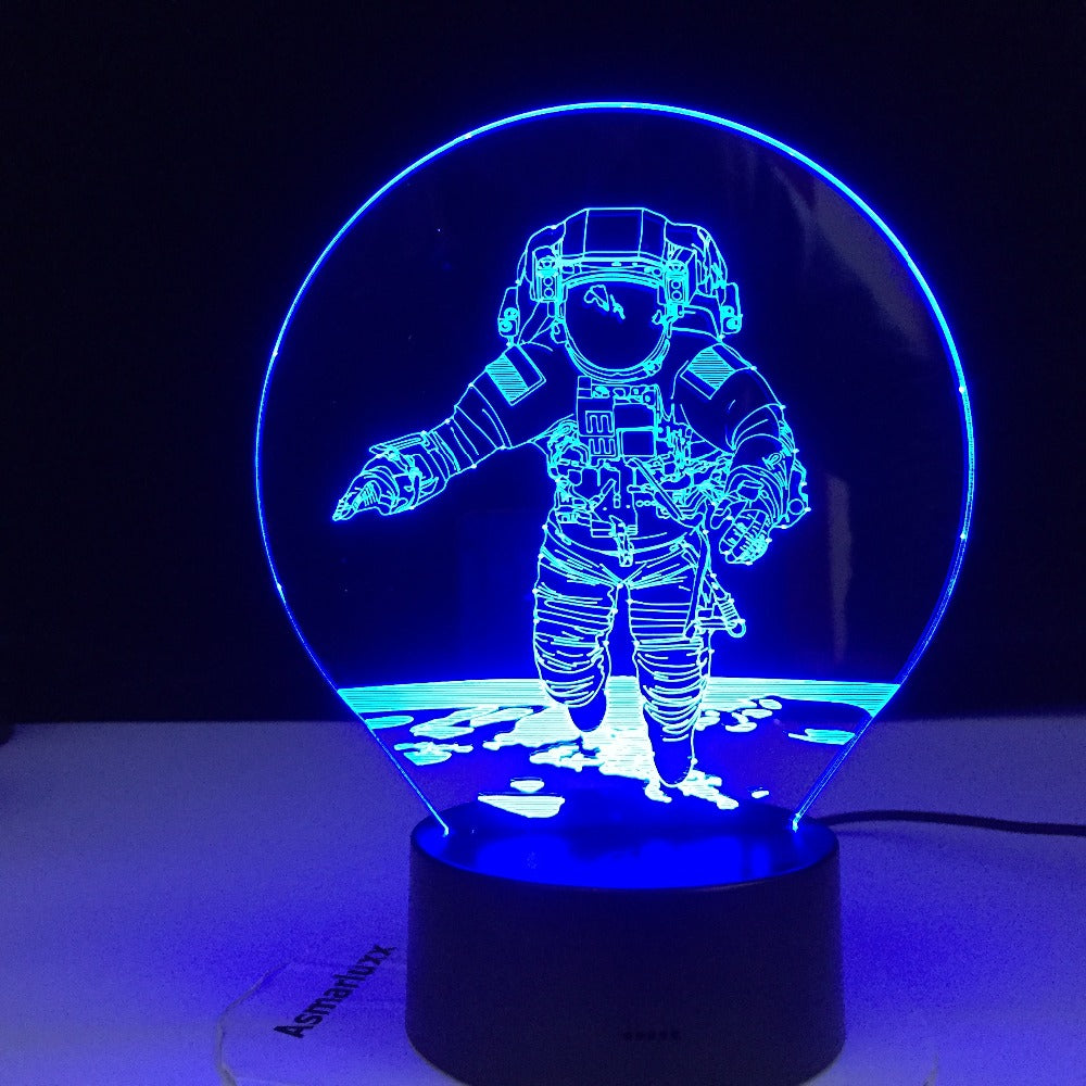 3D Astronaut Night Lamp 7 Colors Change LED Illusion Visual Night Light Kids Bedroom Decoration Sleeping Lamp Dropshipping