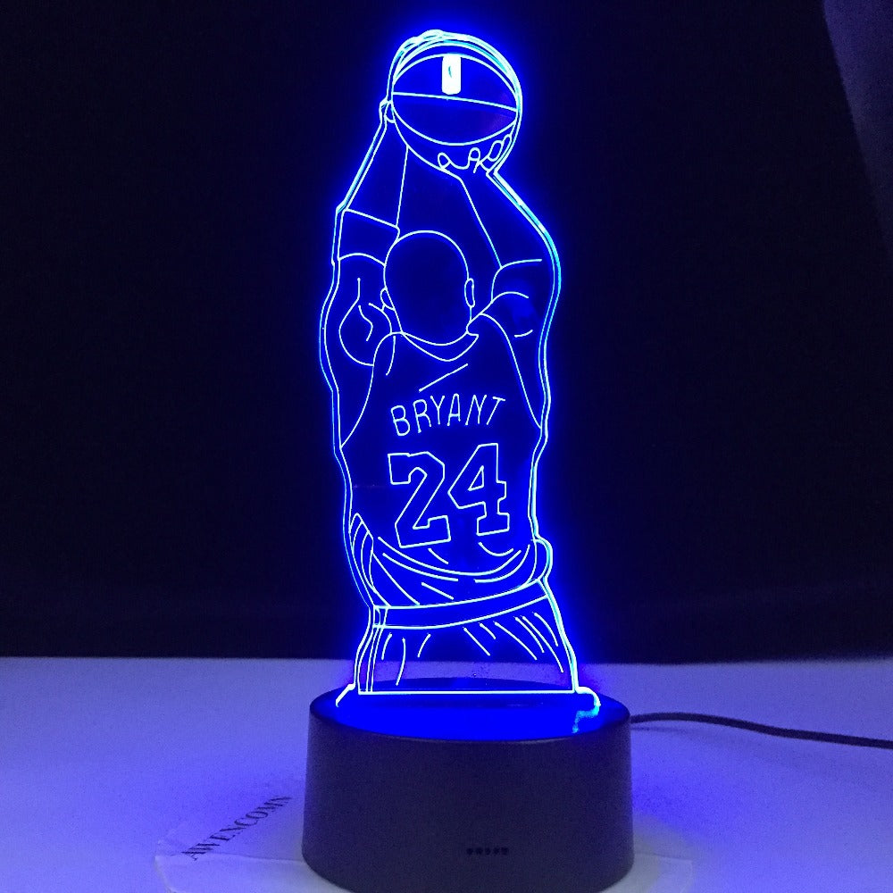 Kobe Jump Shoot Figure Back View Bedroom Decor Nightlight Led Night Light Desk 3d Lamp Dropshipping Kobe Bryant Memorial Gifts
