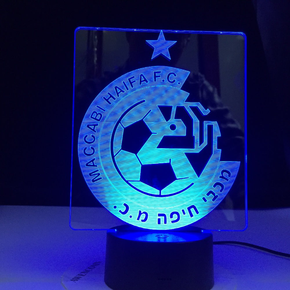 Maccabi haifa F.C Club Soccer 3D LED lamp Table Lamp Acrylic Creative Decorations Bedroom Sleeping Nightlight Gift Dropshipping
