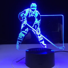 Colorful Touch 3d Led Night Light Hockey Lamp USB Illusion Atmosphere Table Lamp for Children Baby Kids Gift Bedside Bedroom