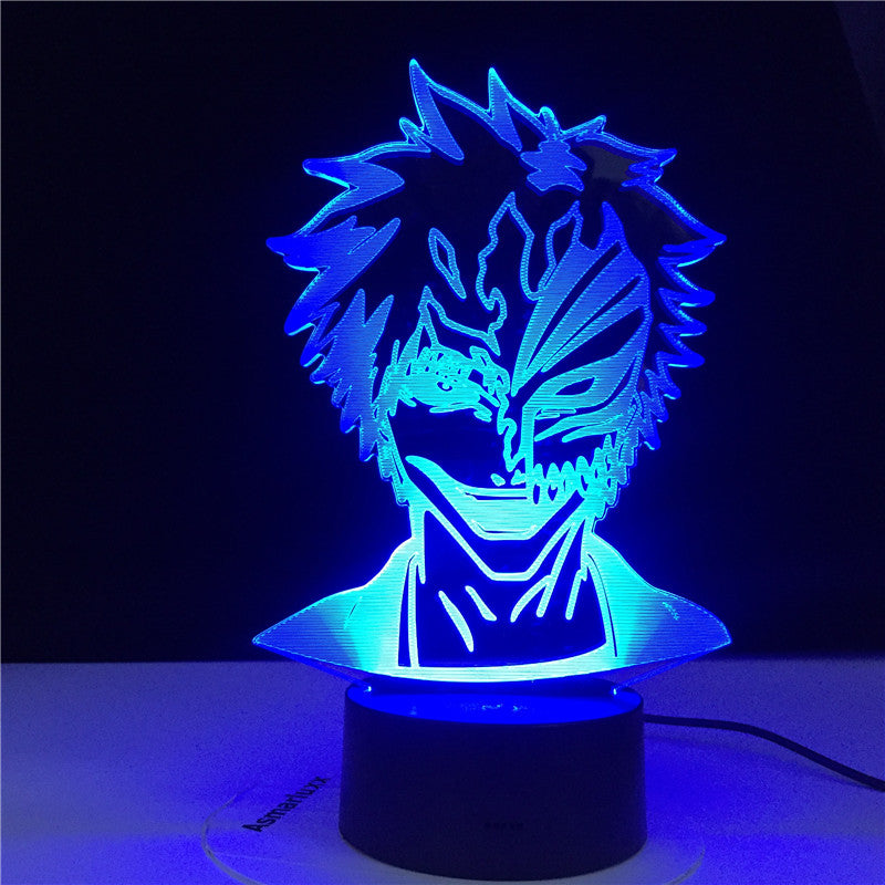 3D4844 Bleach Mask Face LED Night Light Lamp for Kids Bedroom Decoration Nightlight Gift for Children Study Room Decor Light 3D