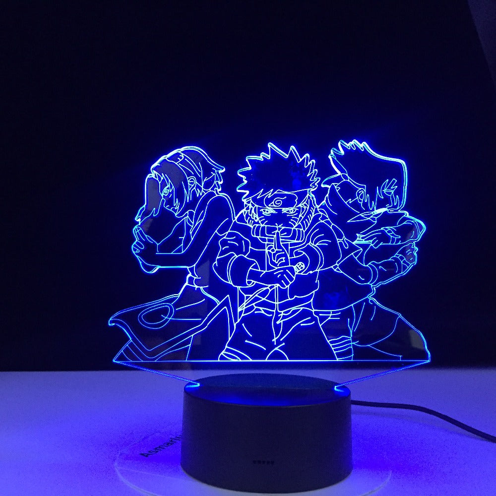 Naruto Team 3d Night Light 7 Uzumaki Naruto Sasuke Sakura Figure Home Decoration LED Night Lamp Anime Gift for Kids Child Boys