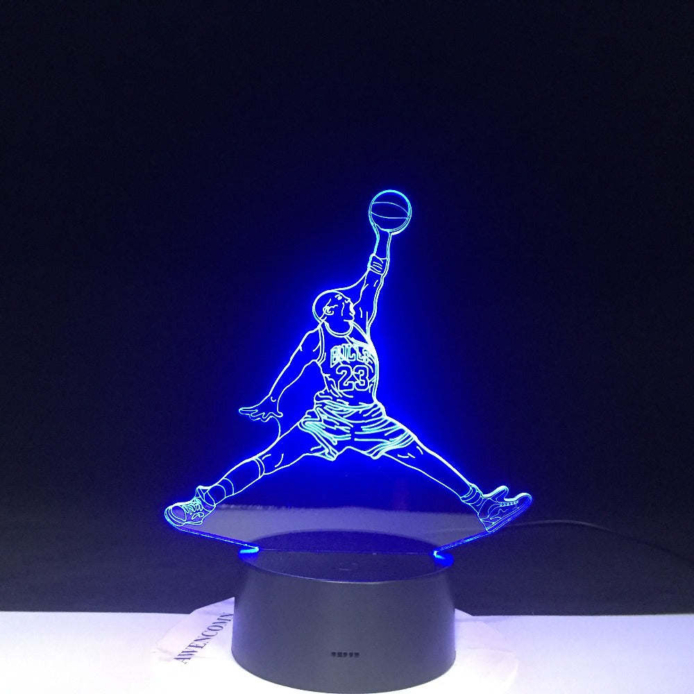 3D-4605 Bull 23 Jordan Dunk Figure 3d Lamp Sports Basketball Home Decor Birthday Gift for Kids Boy Child Novelty Light