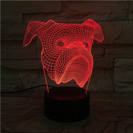 Dog Face - 3D Optical Illusion LED Lamp Hologram