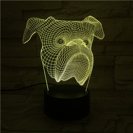 Dog Face - 3D Optical Illusion LED Lamp Hologram