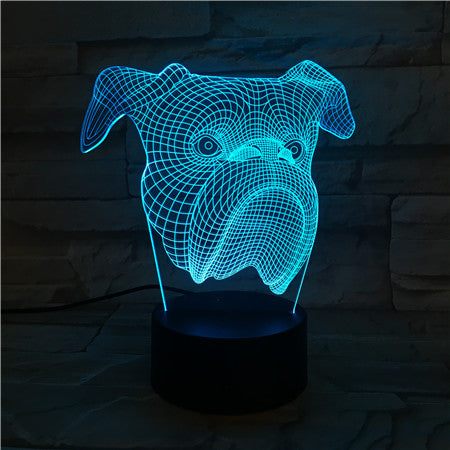 Dog Face - 3D Optical Illusion LED Lamp Hologram