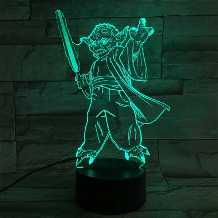 Master Yoda - 3D Optical Illusion LED Lamp Hologram