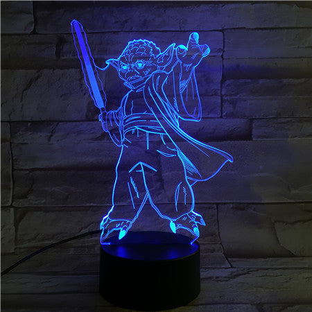 Master Yoda - 3D Optical Illusion LED Lamp Hologram