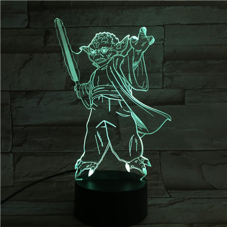 Master Yoda - 3D Optical Illusion LED Lamp Hologram