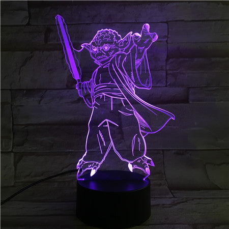 Master Yoda - 3D Optical Illusion LED Lamp Hologram