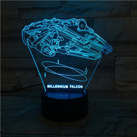 Falcon - 3D Optical Illusion LED Lamp Hologram