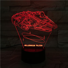 Falcon - 3D Optical Illusion LED Lamp Hologram