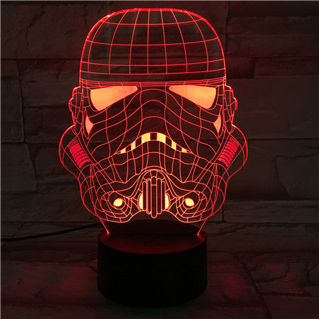 Trooper Mask - 3D Optical Illusion LED Lamp Hologram