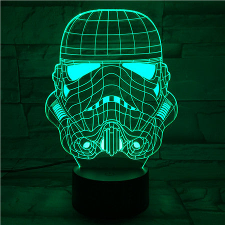 Trooper Mask - 3D Optical Illusion LED Lamp Hologram