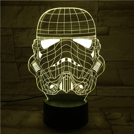 Trooper Mask - 3D Optical Illusion LED Lamp Hologram