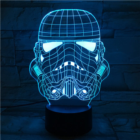Trooper Mask - 3D Optical Illusion LED Lamp Hologram