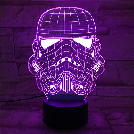 Trooper Mask - 3D Optical Illusion LED Lamp Hologram