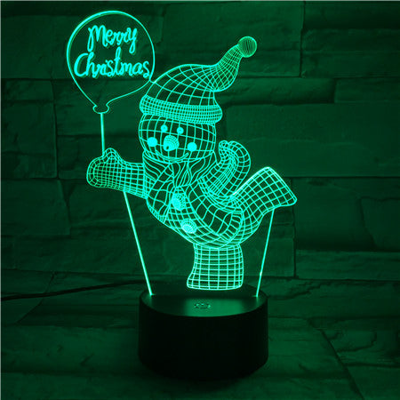 X-Mass Snowman - 3D Optical Illusion LED Lamp Hologram