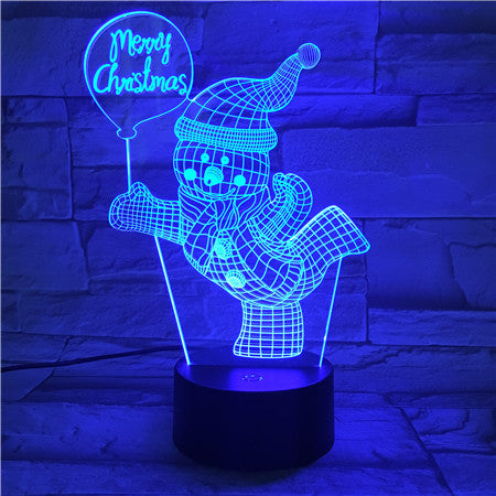 X-Mass Snowman - 3D Optical Illusion LED Lamp Hologram
