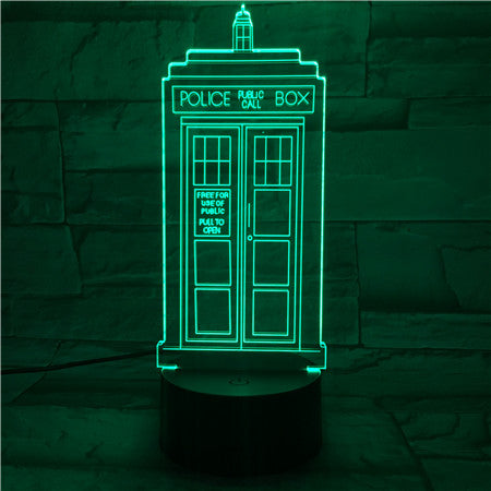 Police Box - 3D Optical Illusion LED Lamp Hologram