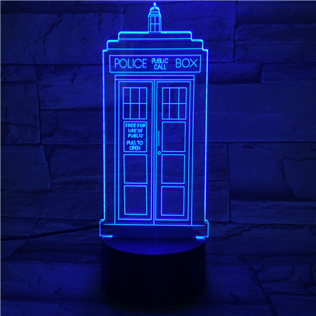 Police Box - 3D Optical Illusion LED Lamp Hologram