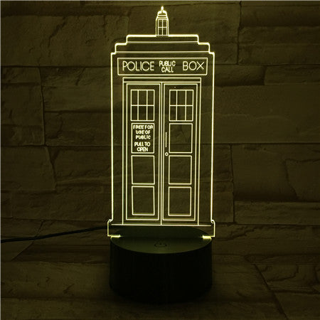 Police Box - 3D Optical Illusion LED Lamp Hologram