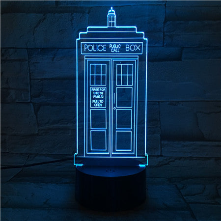 Police Box - 3D Optical Illusion LED Lamp Hologram