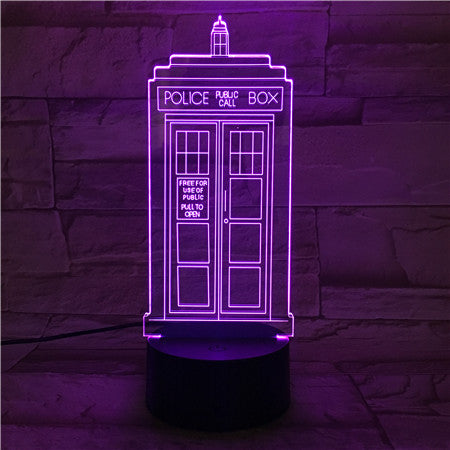 Police Box - 3D Optical Illusion LED Lamp Hologram