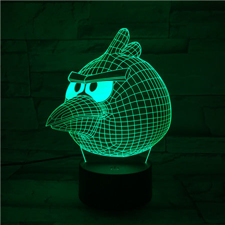 Angry Bird - 3D Optical Illusion LED Lamp Hologram