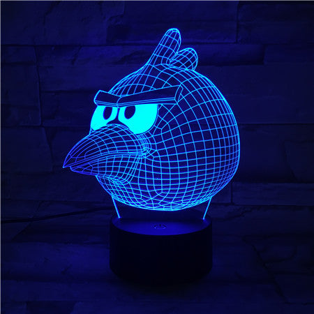 Angry Bird - 3D Optical Illusion LED Lamp Hologram