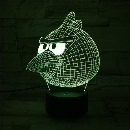 Angry Bird - 3D Optical Illusion LED Lamp Hologram