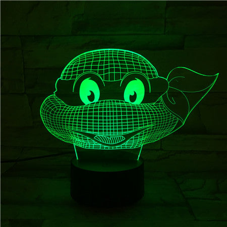 Turtle Face - 3D Optical Illusion LED Lamp Hologram
