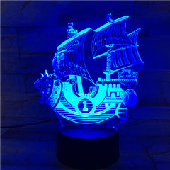 Pirate Ship - 3D Optical Illusion LED Lamp Hologram