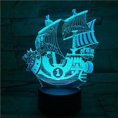 Pirate Ship - 3D Optical Illusion LED Lamp Hologram
