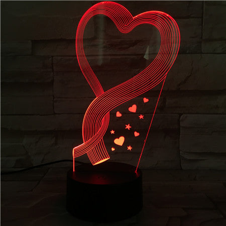Heart - 3D Optical Illusion LED Lamp Hologram