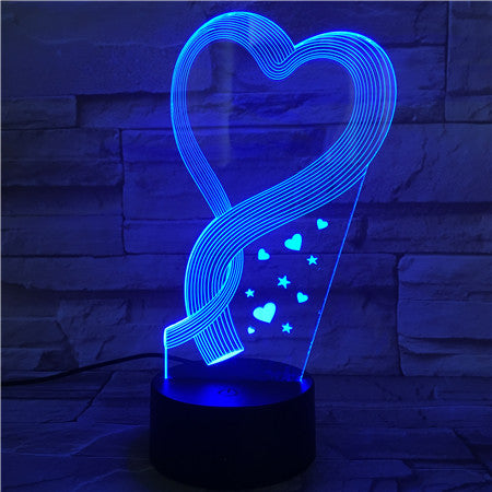 Heart - 3D Optical Illusion LED Lamp Hologram