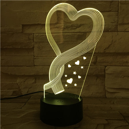 Heart - 3D Optical Illusion LED Lamp Hologram