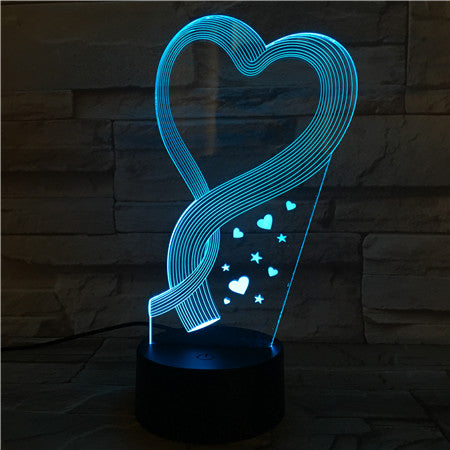 Heart - 3D Optical Illusion LED Lamp Hologram