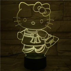 Kitty  - 3D Optical Illusion LED Lamp Hologram