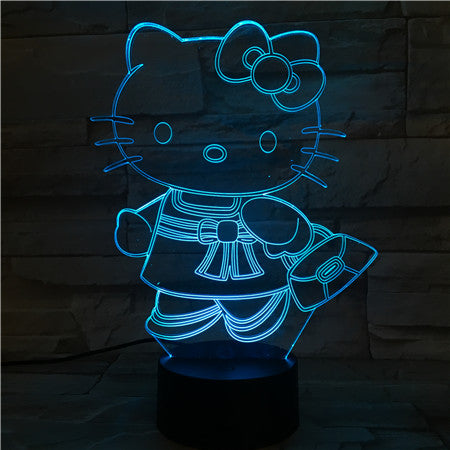 Kitty - 3D Optical Illusion LED Lamp Hologram