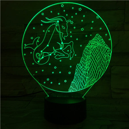 Capricorn - 3D Optical Illusion LED Lamp Hologram