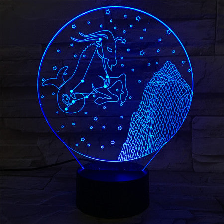 Capricorn - 3D Optical Illusion LED Lamp Hologram